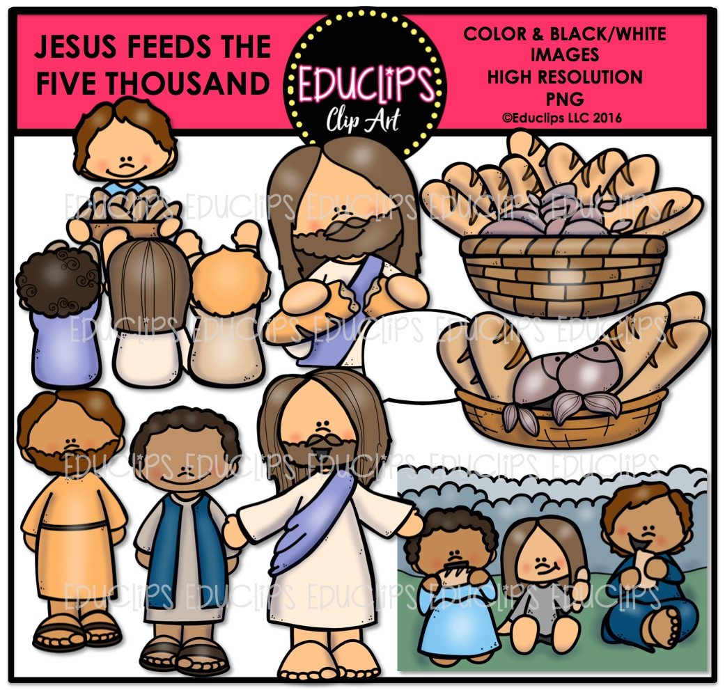 Bible stories feeds the. Jesus clipart bread