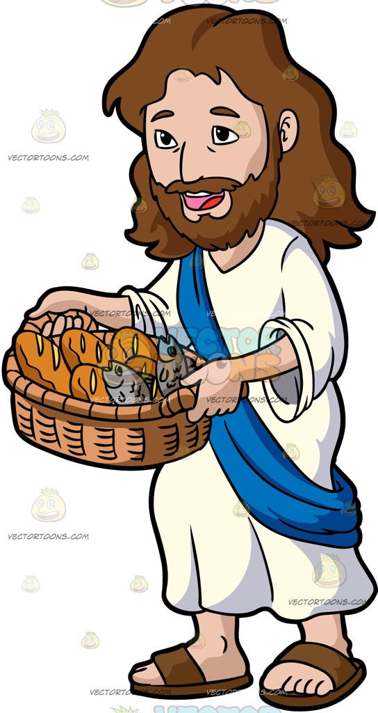 Jesus clipart bread. Christ carrying a basket