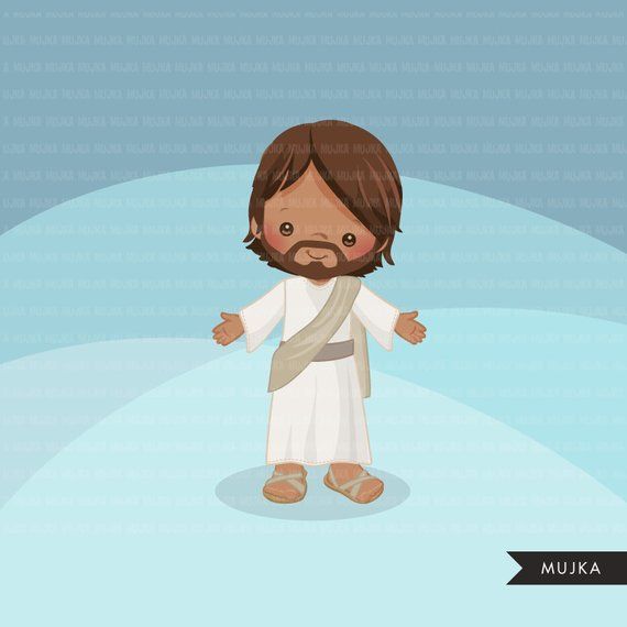 Christ cute religious illustration. Jesus clipart character