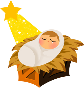 Png baby in a. Jesus clipart crib