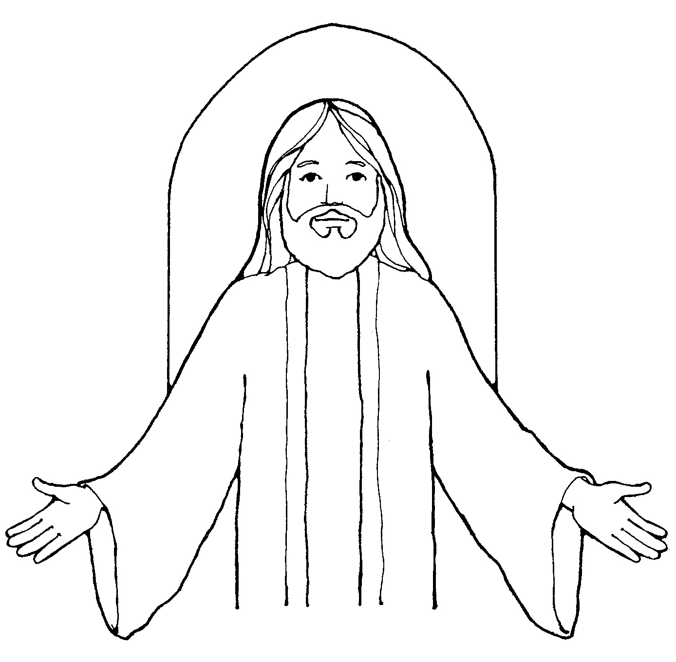 Jesus clipart line. Black and white station