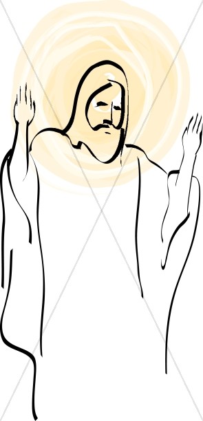 Christ with overlaid halo. Jesus clipart outline