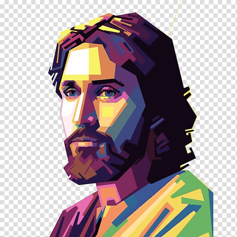 Jesus clipart painting. Holy face of christianity