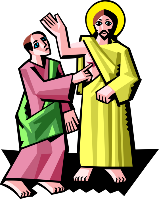 Christ with doubting thomas. Jesus clipart resurrection