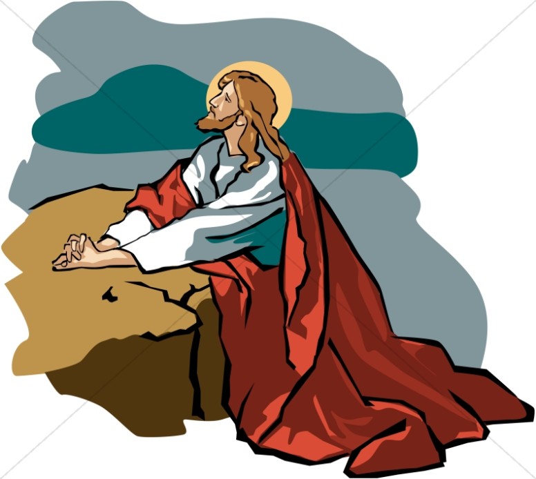 Jesus clipart robe. In gethsemane with red