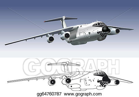 Jet clipart cargo airplane. Eps illustration vector 