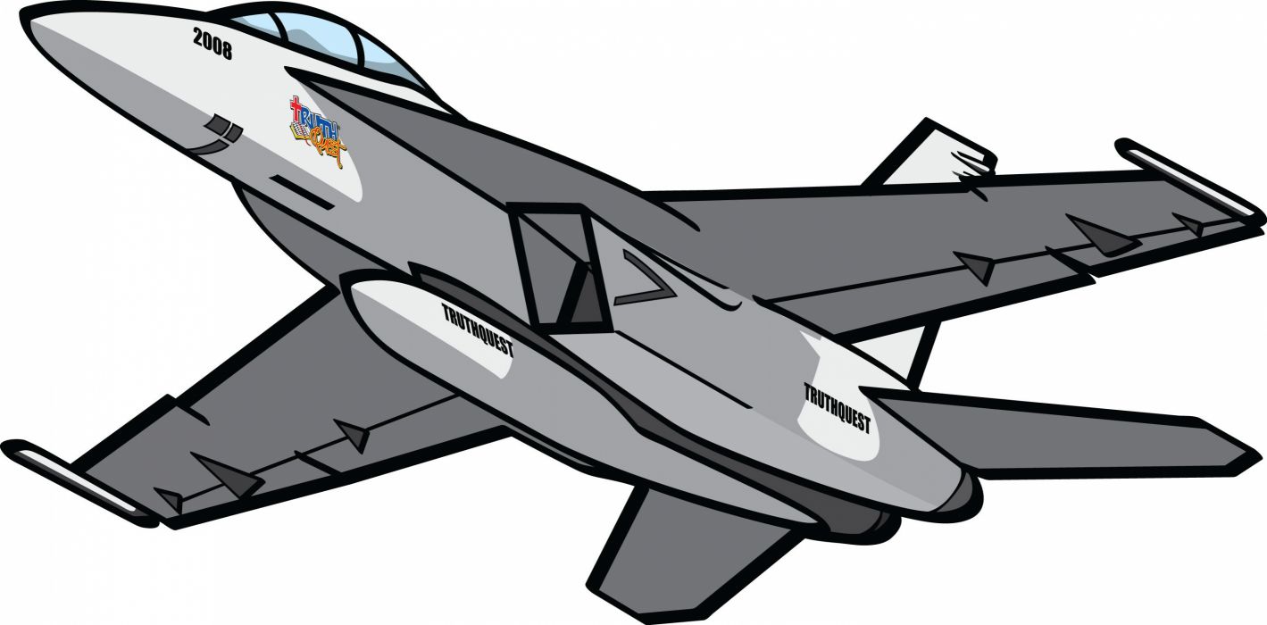 F fighter military plane. Jet clipart f18