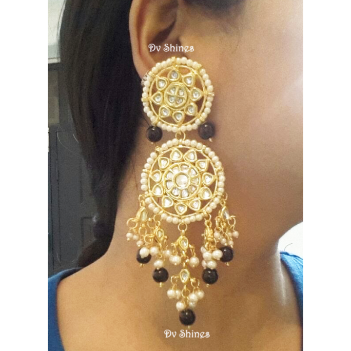 Jewelry clipart kundan. Pearl tassel earrings online