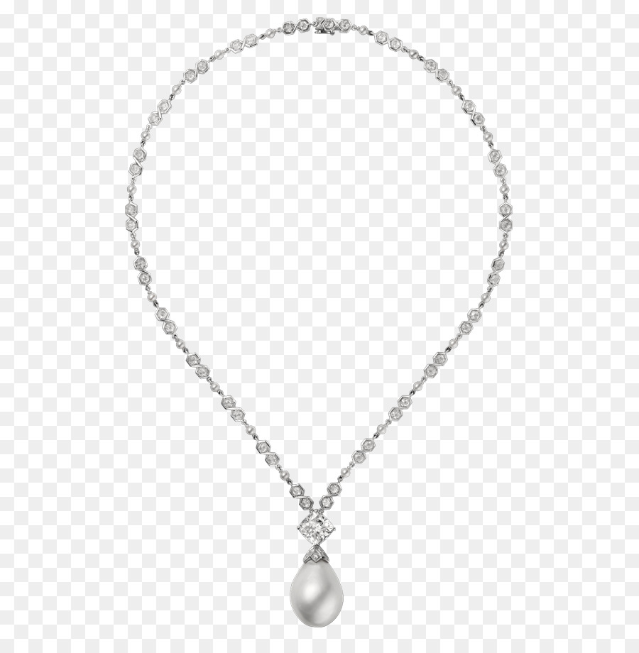 Pearl clipart silver necklace. Background transparent 
