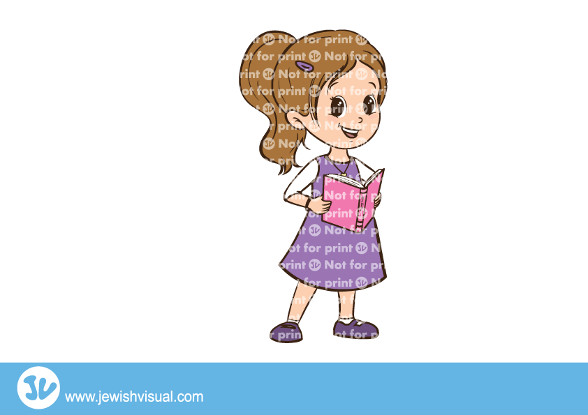 Girl with jvisual . Journal clipart siddur