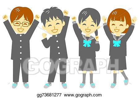 Vector stock student illustration. Joy clipart shout for joy