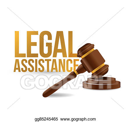 Stock illustration hammer sign. Law clipart legal assistance