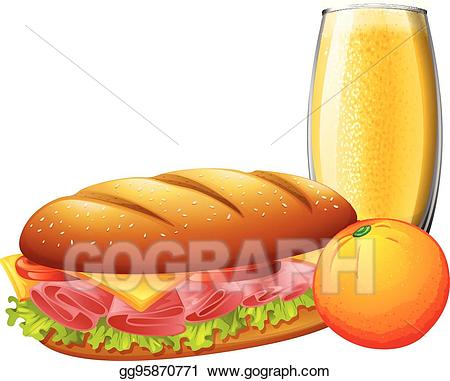 juice clipart sandwich