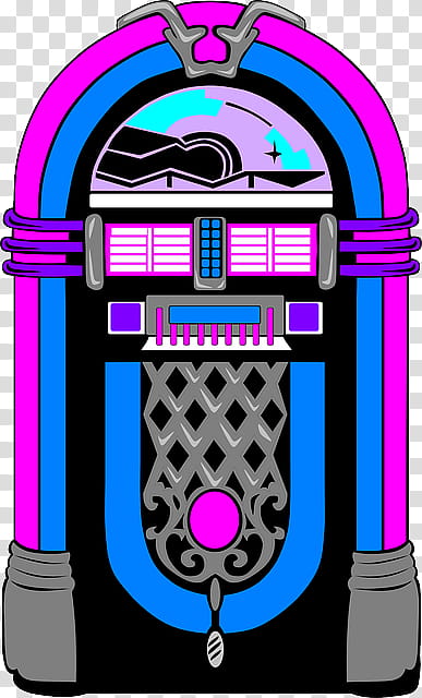 Logos pink and blue. Jukebox clipart colorful