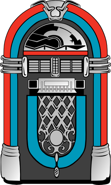 And blue clip art. Jukebox clipart red