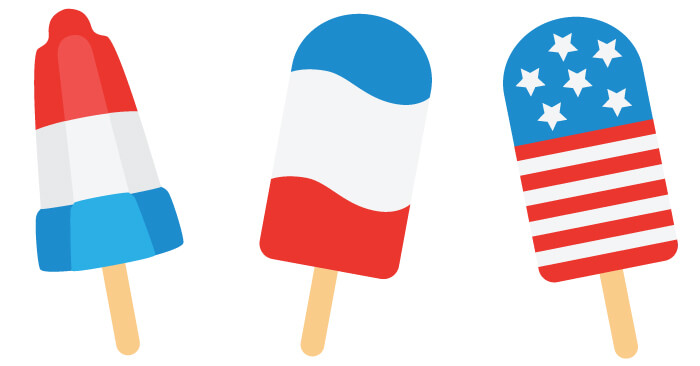 th of july. June clipart popscicle