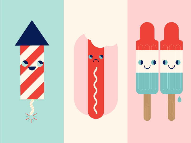 july clipart red white blue popsicle