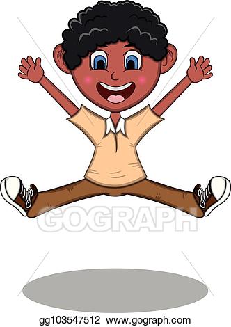 Eps vector little dancing. Jump clipart boy smile