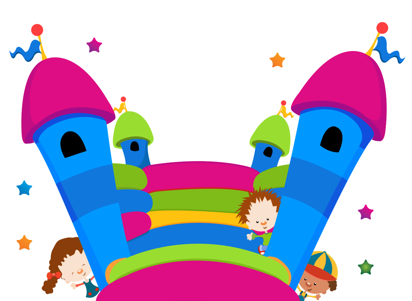 Jumping clipart jumping girl. Bounce me happy castles