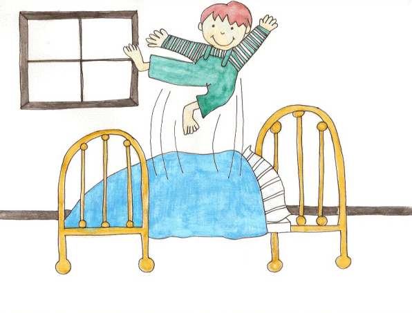 jumping clipart jumping on bed