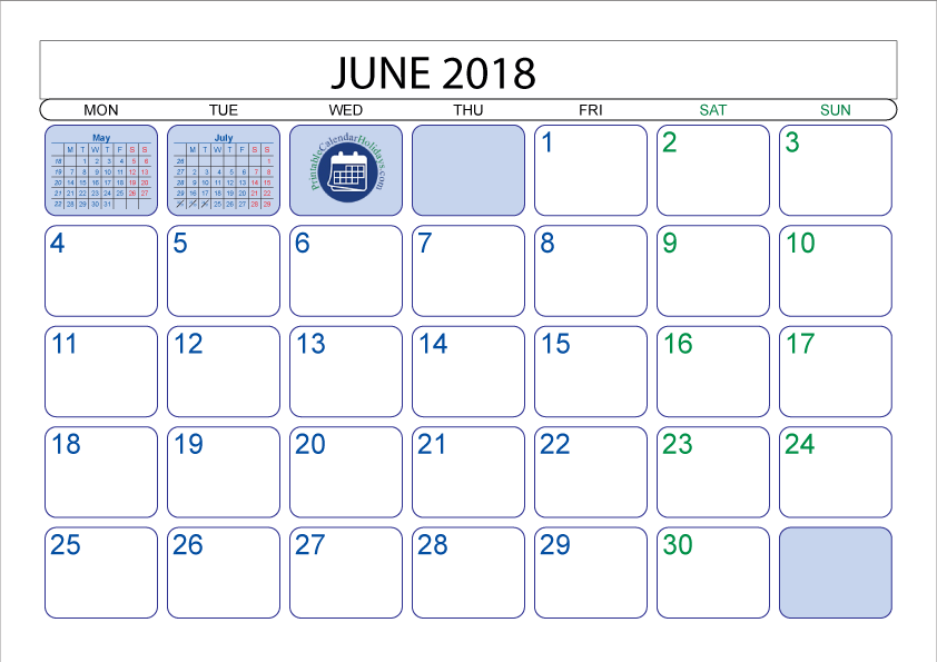 June july calendar 2016 printable
