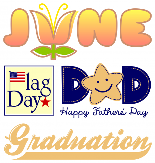 June clipart month name. Of the year days