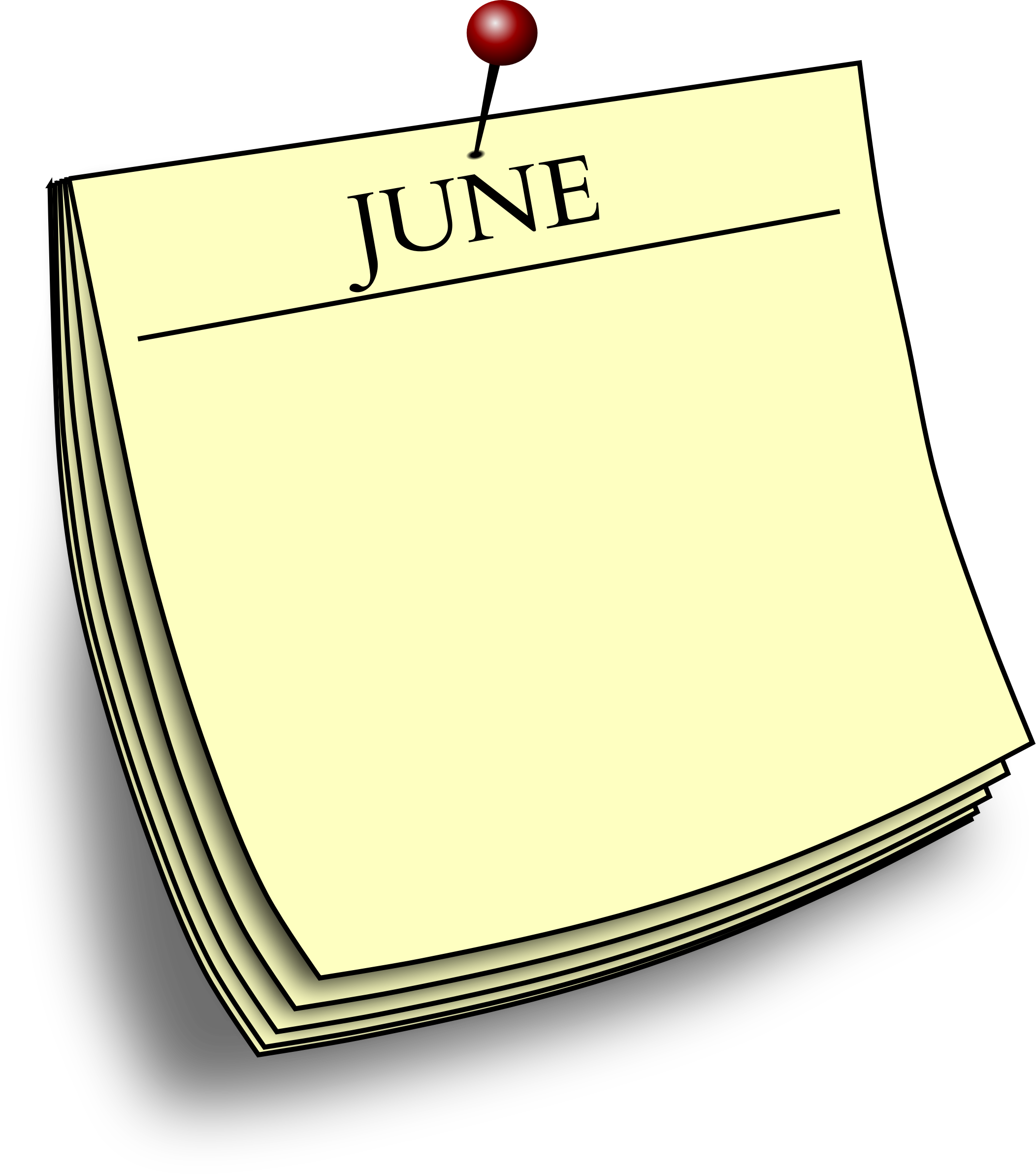 Monthly note big image. June clipart text