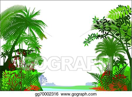 Vector art tropical jungle. Rainforest clipart natural environment