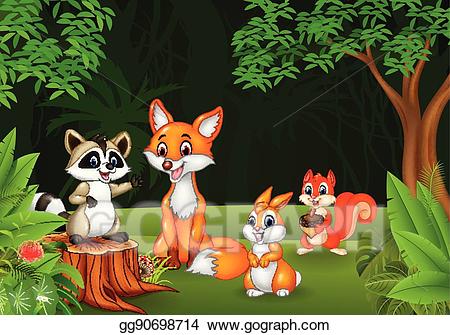 Vector stock cartoon wild. Jungle clipart illustration