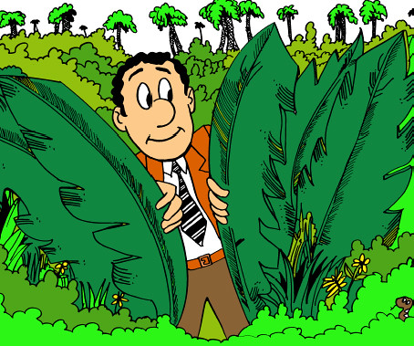 Jungle clipart man jungle. Cartoon businessman in the