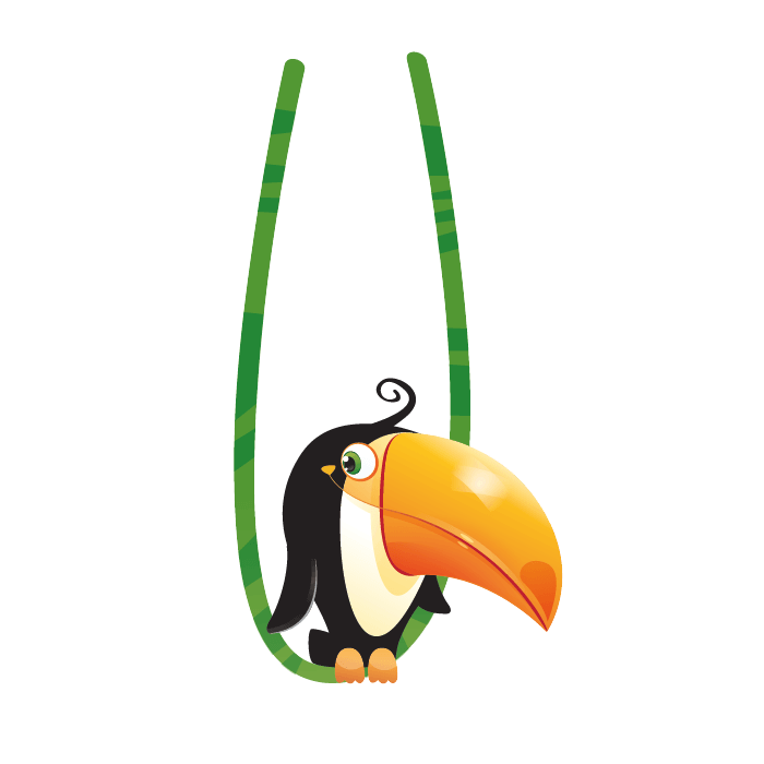 Wall sticker for kids. Jungle clipart toucan