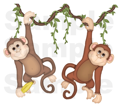 jungle clipart two monkey