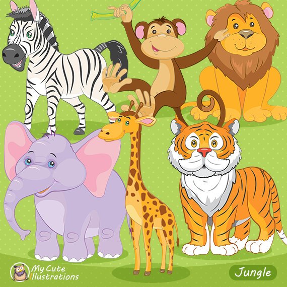 Jungle clipart wildlife. Animals 