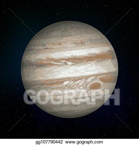 Jupiter clipart realistic. Vector planet 