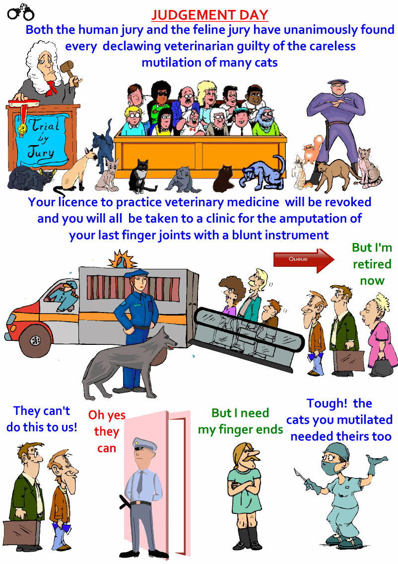 Jury clipart judgement day. For declawing vets poc
