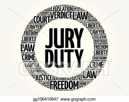 Vector art duty word. Jury clipart penalty