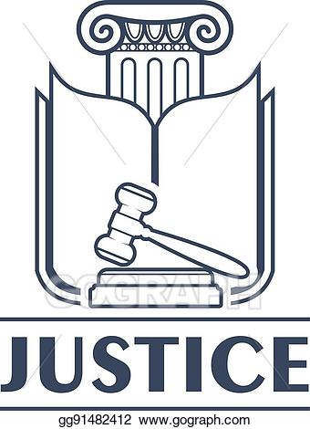 Justice clipart court decision. Eps illustration judge hammer