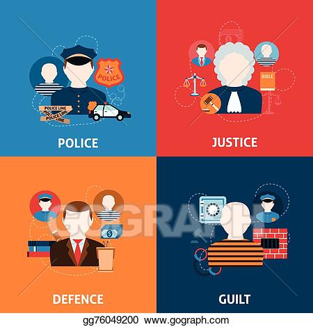 Vector stock punishments flat. Justice clipart crime and punishment