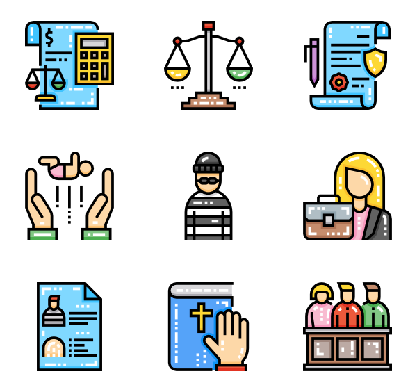 Law icons free vector. Laws clipart icon