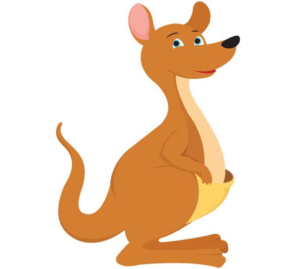 Kangaroo clipart. Baby animal commercial use