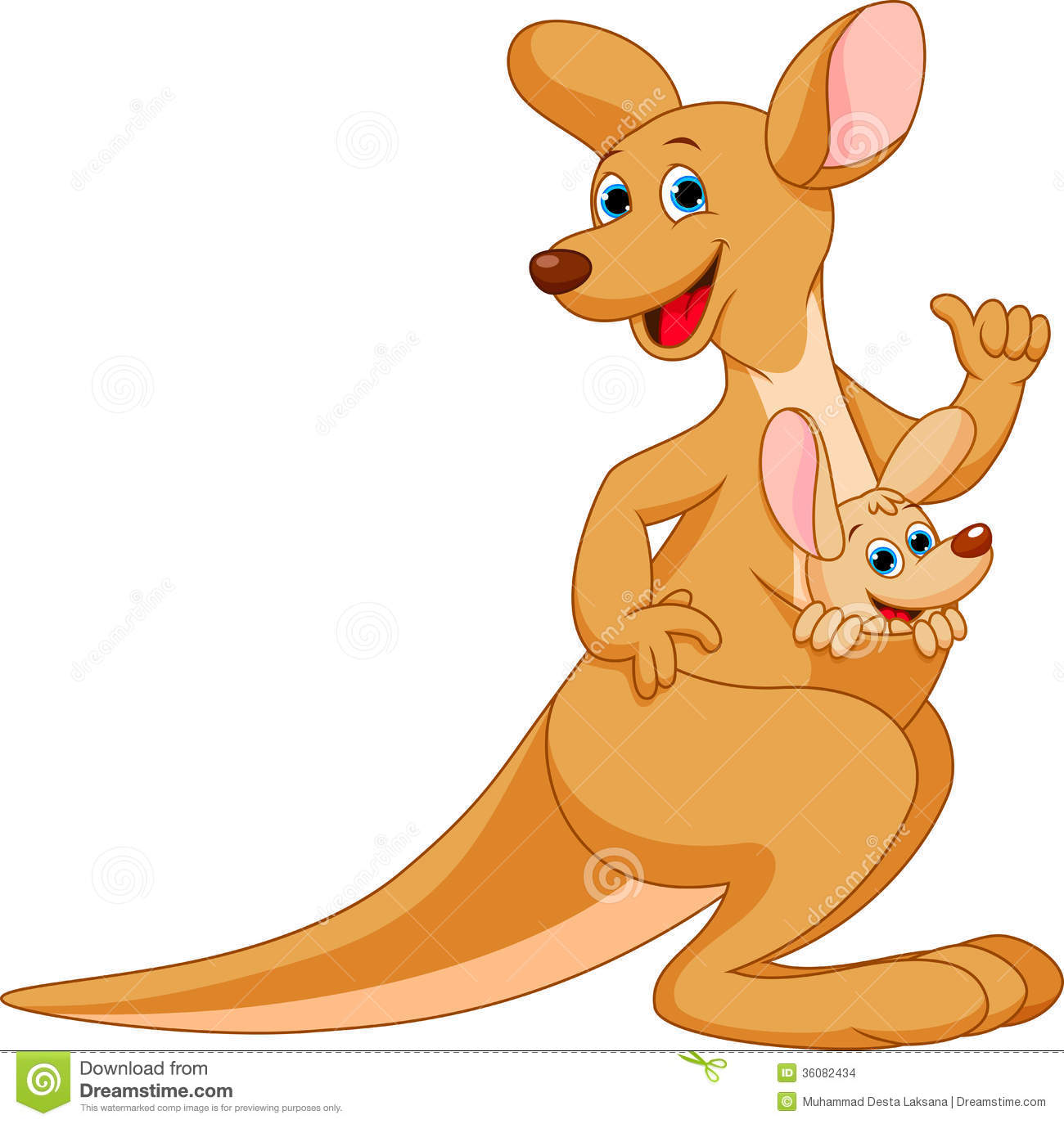 Kangaroo clipart. Cartoon 