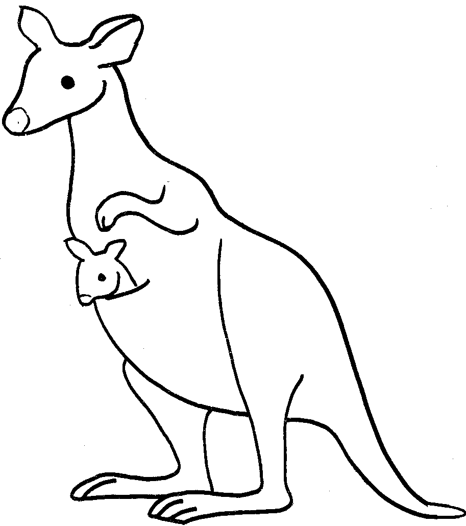 Free images wikiclipart . Kangaroo clipart black and white