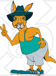 Kangaroo clipart clothes. Illustration of a cool
