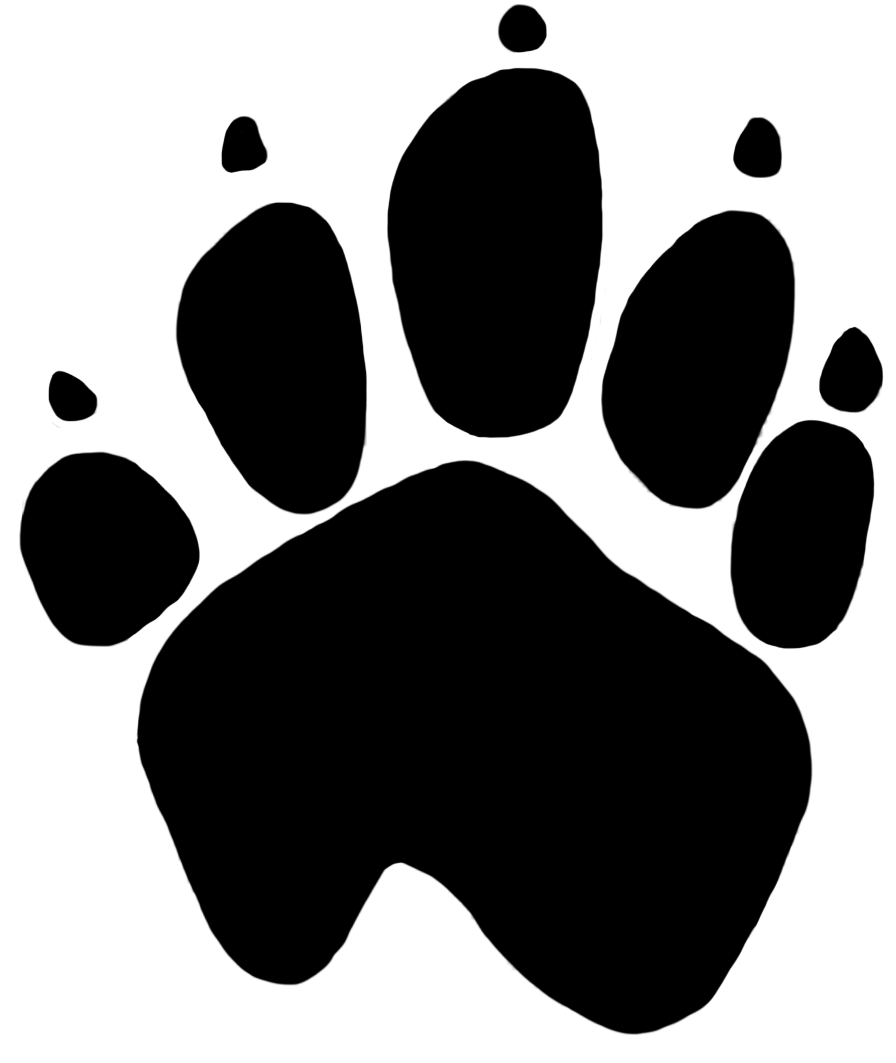 Red cat paw clip. Kangaroo clipart footprint