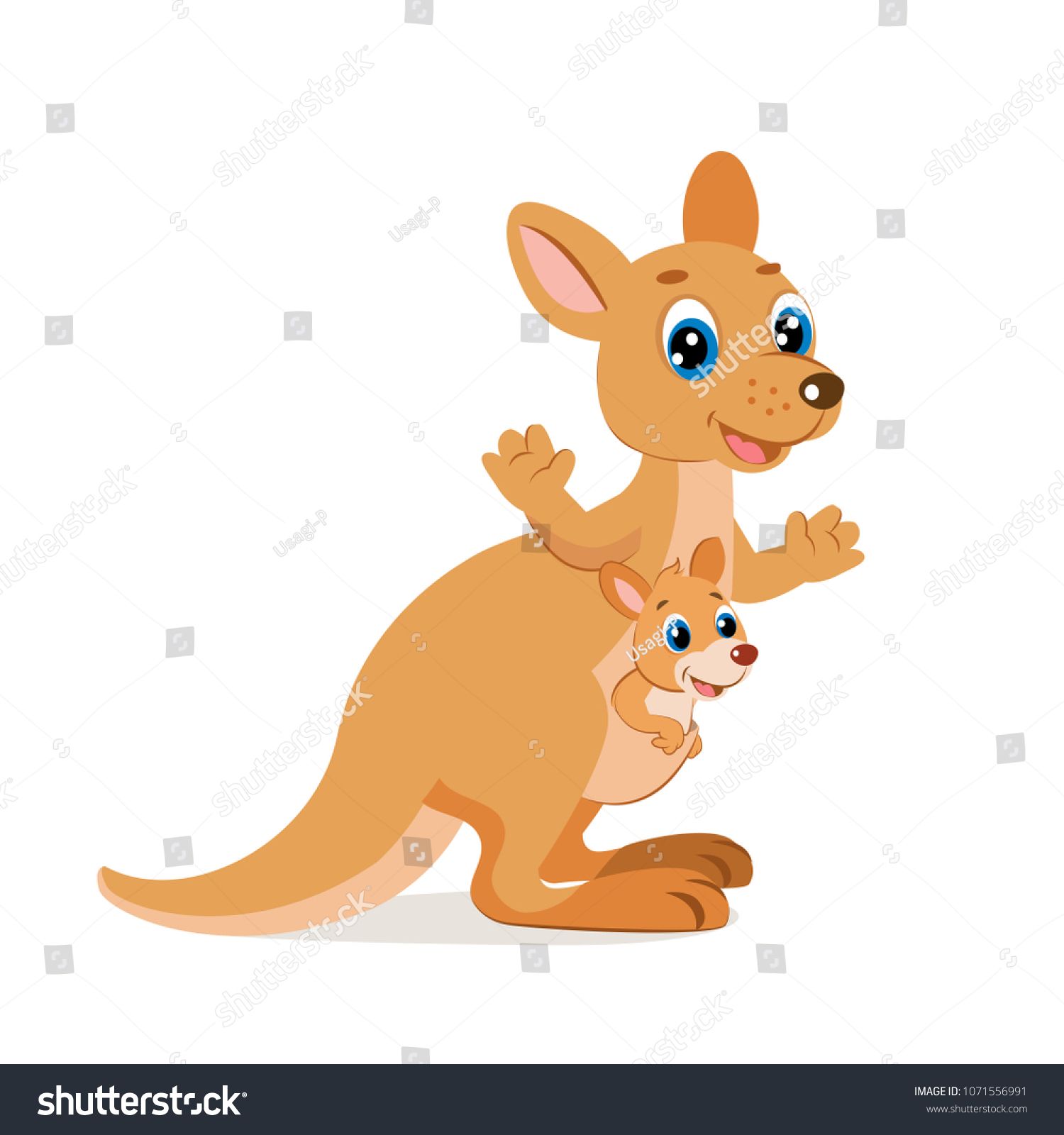 kangaroo clipart happy cartoon