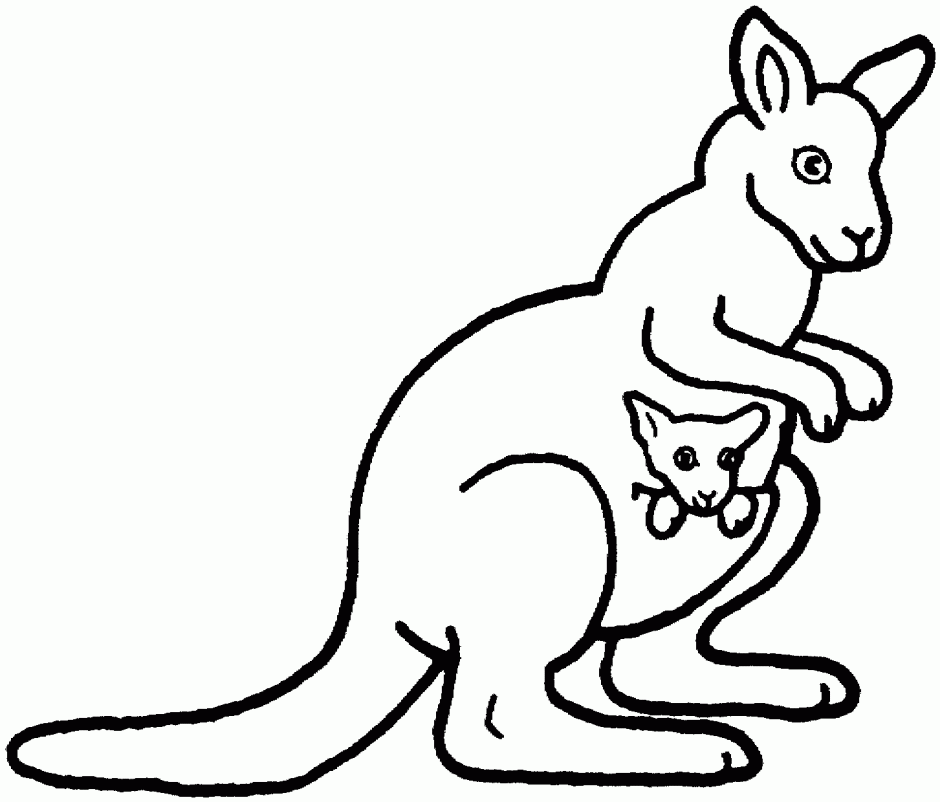 kangaroo clipart line art