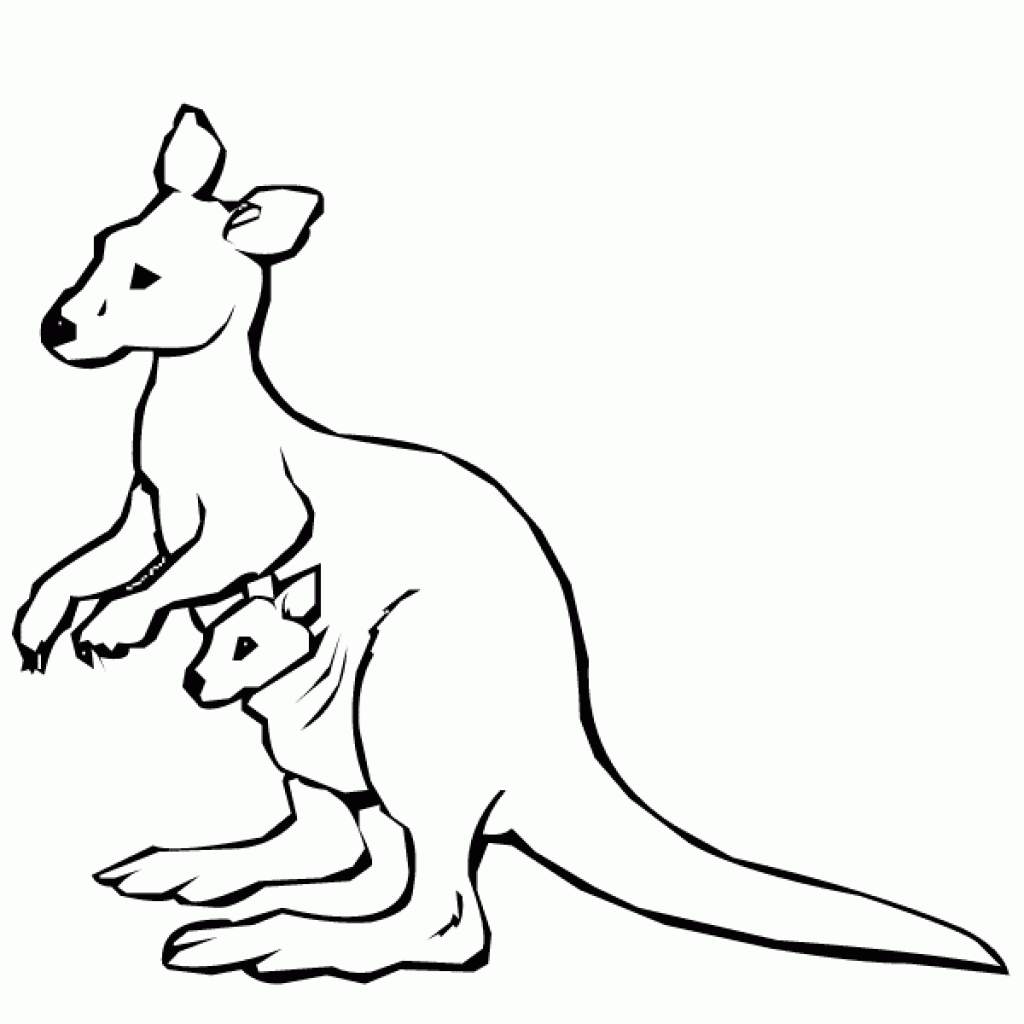 kangaroo clipart line art