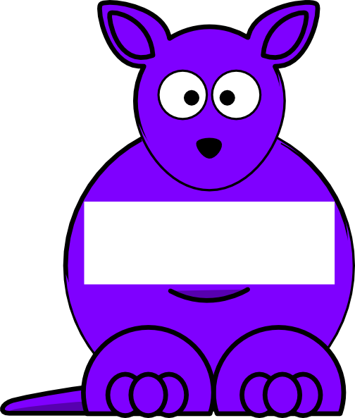kangaroo clipart purple