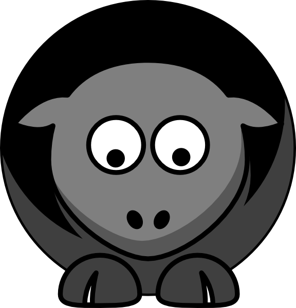 Sheep black grey clip. Kangaroo clipart sad cartoon