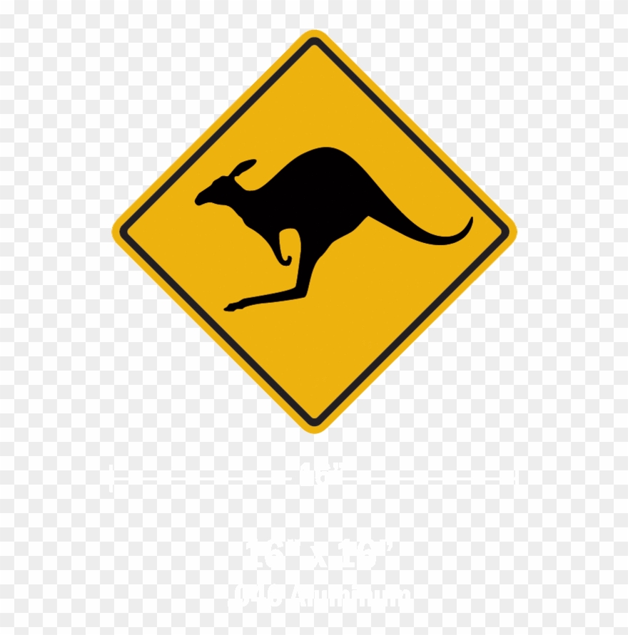 Signage traffic . Kangaroo clipart sign